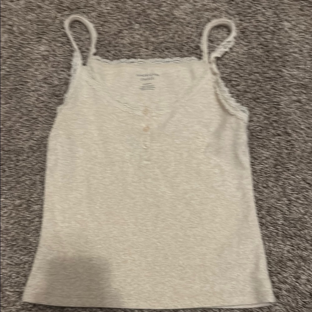 Mossimo Supply Co. Cream Fitted Ribbed Camisole